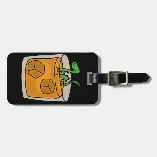 Loch Ness Monster in Scotch Whiskey Glass Bagagelabel (Voorkant horizontaal)