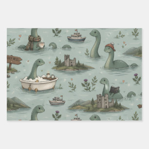 Loch Ness Monster Inpakpapier Vel