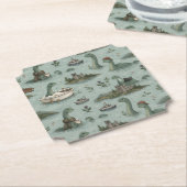 Loch Ness Monster Kartonnen Onderzetters (Gekanteld)