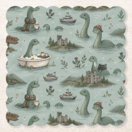Loch Ness Monster Kartonnen Onderzetters