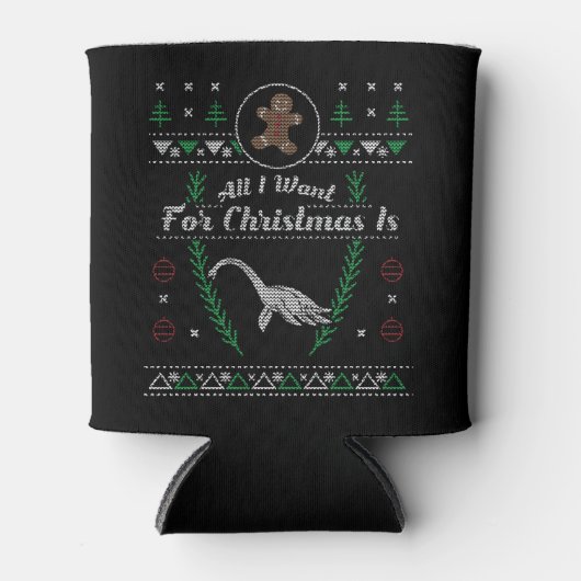 Loch Ness Monster Kerst Lelijk Shirt Blikjeskoeler (Voorkant)