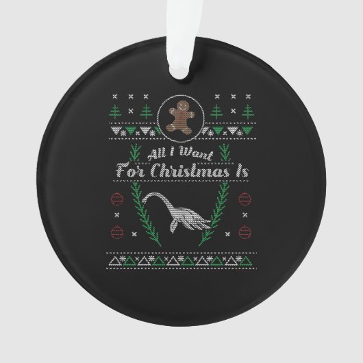 Loch Ness Monster Kerst Lelijk Shirt Ornament (voorkant)