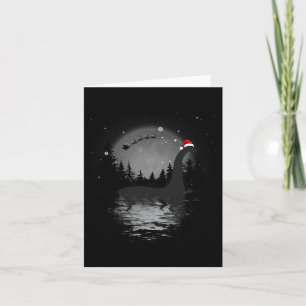 Loch Ness Monster Kerst Volle Maan Nessie Xmas Kaart
