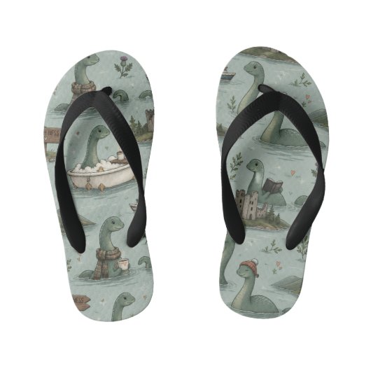 Loch Ness Monster Kinder Teenslippers (Voetbed)