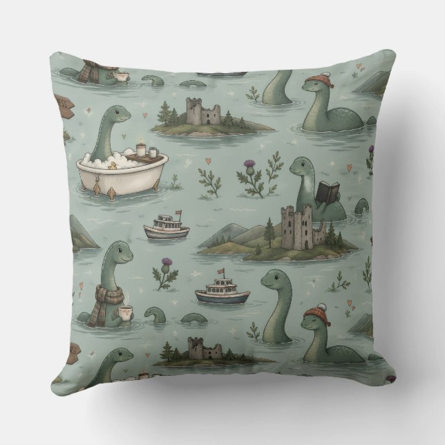Loch Ness Monster Kussen (Achterkant)