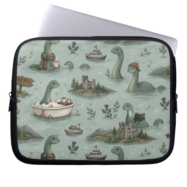 Loch Ness Monster Laptop Sleeve (Voorkant)