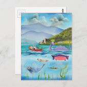 Loch Ness monster onderwater G BRUCE Briefkaart (Voorkant / Achterkant)