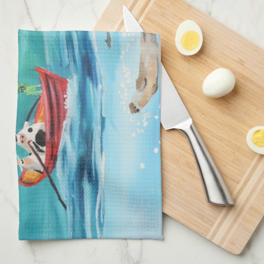 Loch Ness monster onderwater G BRUCE Theedoek (Quarter Fold)