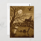 Loch Ness Monster op Halloween Briefkaart (Voorkant / Achterkant)