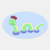 Loch Ness Monster Ovale Sticker (Voorkant)