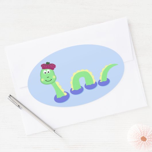 Loch Ness Monster Ovale Sticker (Envelop)