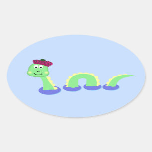 Loch Ness Monster Ovale Sticker