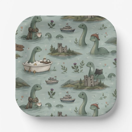 Loch Ness Monster Papieren Bordje (Voorkant)