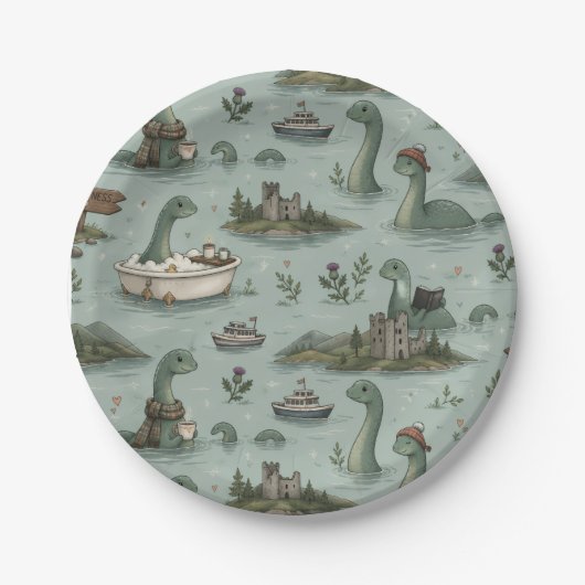Loch Ness Monster Papieren Bordje (Voorkant)