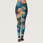 Loch Ness Monster Regenboog Kleurrijk Patroon Leggings (Achterkant)