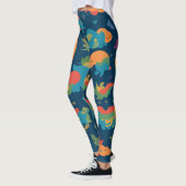 Loch Ness Monster Regenboog Kleurrijk Patroon Leggings (Links)