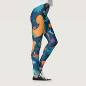Loch Ness Monster Regenboog Kleurrijk Patroon Leggings (Rechts)