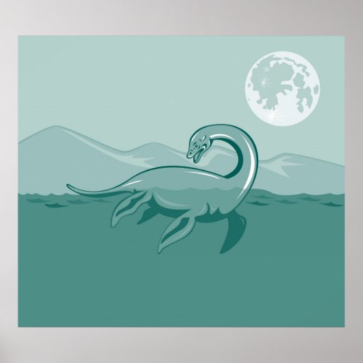 Loch Ness Monster Retro Poster (Voorkant)