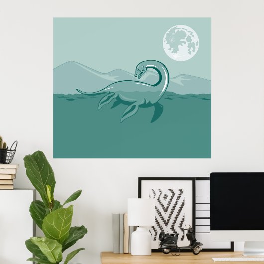 Loch Ness Monster Retro Poster (Thuiskantoor)