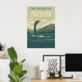 Loch Ness Monster Retro Reis Kunst Poster (Thuiskantoor)