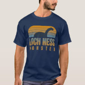 Loch Ness Monster Retro Zonsondergang Vintage T-shirt (Voorkant)
