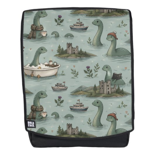 Loch Ness Monster Rugtassen (Voorkant)