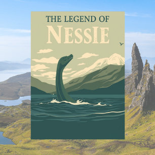 Loch Ness Monster Schotland Reizen Vintage Briefkaart