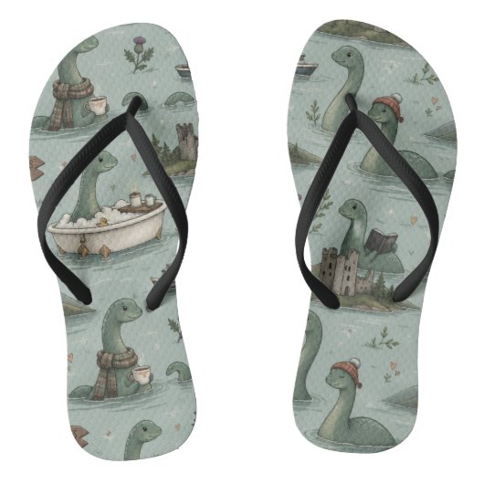 Loch Ness Monster Teenslippers (Voetbed)