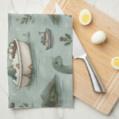 Loch Ness Monster Theedoek (Quarter Fold)