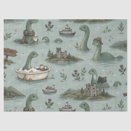 Loch Ness Monster Tissuepapier (Voorkant)