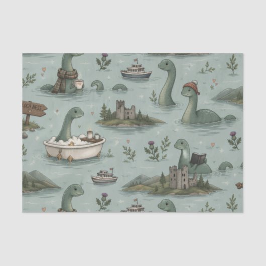 Loch Ness Monster Tissuepapier (Voorkant)