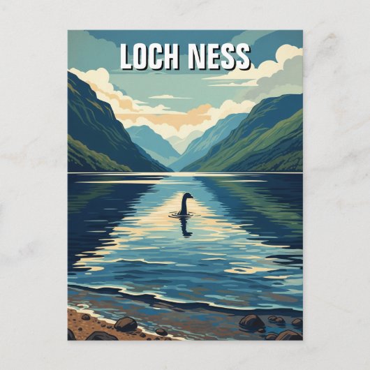 Loch Ness Nessie Reizen Briefkaart (Voorkant)