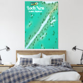 Loch Ness Schotse Hooglanden reis kaart Canvas Afdruk (Insitu (Slaapkamer))