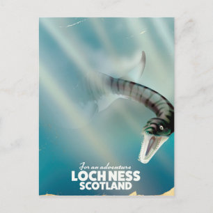 Loch Ness Scotland monster vintage poster Briefkaart