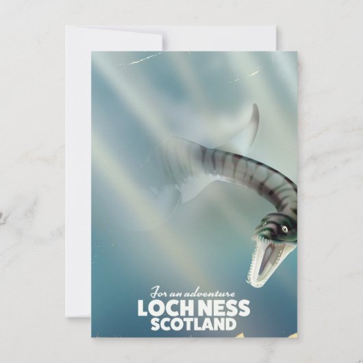 Loch Ness Scotland monster vintage poster Kaart (Achterkant)