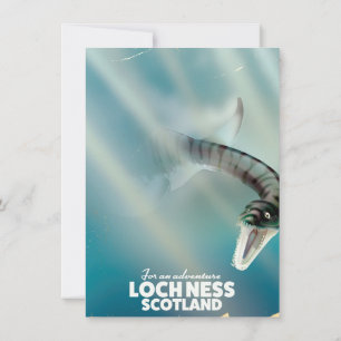 Loch Ness Scotland monster vintage poster Kaart