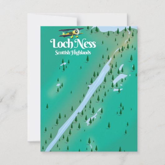 Loch Ness Scottish Highlands reiskaart (Voorkant)