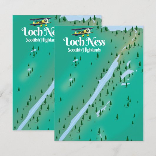 Loch Ness Scottish Highlands reiskaart (Voorkant / Achterkant)