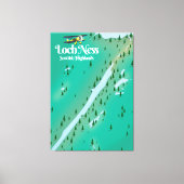 Loch Ness Scottish Highlands reiskaart Canvas Afdruk (Voorkant)