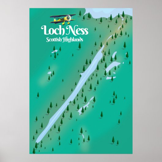 Loch Ness Scottish Highlands reiskaart Poster (Voorkant)