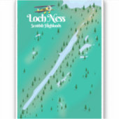 Loch Ness Scottish Highlands reiskaart Sticker (Voorkant)