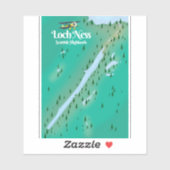 Loch Ness Scottish Highlands reiskaart Sticker (Vel)