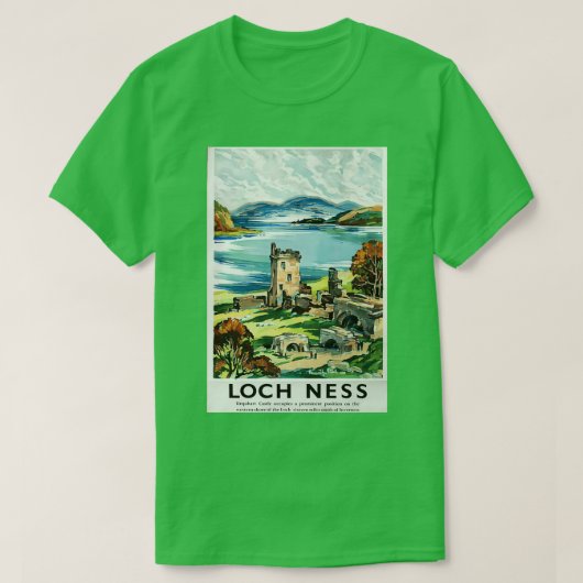 Loch Ness vintage poster T-shirt (Design voorkant)