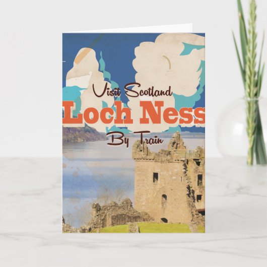 Loch Ness vintage reisposter Feestdagen Kaart (Voorkant)