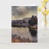 "Loch Ordie, Scottish Highlands" Art Birthday Kaar Kaart (Gele Bloem)