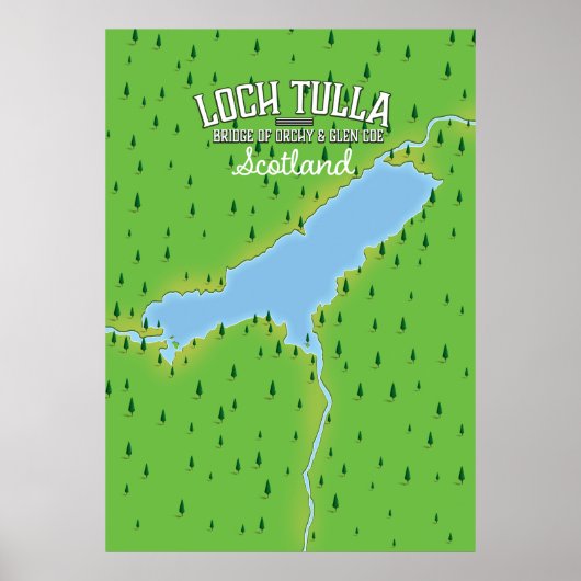 Loch Tulla Scotland Travel poster Map (Voorkant)