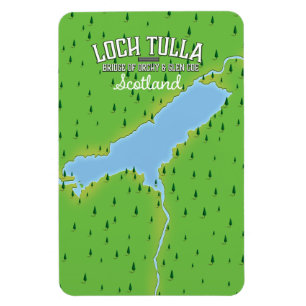 Loch Tulla Scotland Travel poster Map Magneet