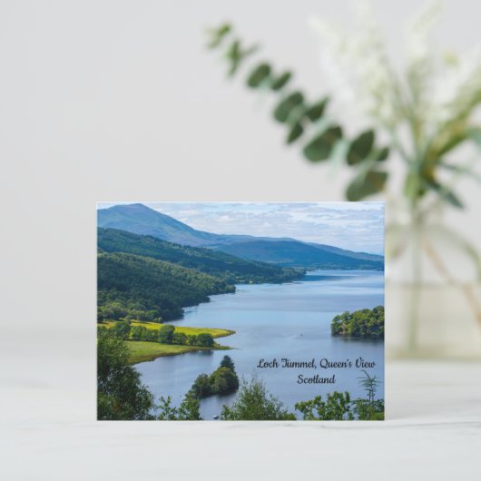 Loch Tummel van het Uitzicht van koningin, Schotla Briefkaart (Staand voorkant)