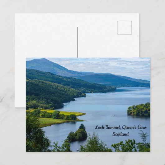 Loch Tummel van het Uitzicht van koningin, Schotla Briefkaart (Voorkant / Achterkant)