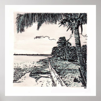 Lochabar Beach, Long Island, Bahamas Poster